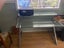 computer desk, glass, 2 levels, $ 1reserve Carousel 1