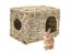 Foldable Woven Grass Pet Rabbit Hamster Guinea Pig Cage Nests House Chew Toy Carousel 9