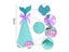 10Pcs Mermaid Tail Paper Candy Box Gift Bags Popcorn Boxes For Kids' Birthday Carousel 11