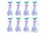 10Pcs Mermaid Tail Paper Candy Box Gift Bags Popcorn Boxes For Kids' Birthday Carousel 13