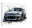 "Awsome" Print of a Skyline on Canvas Carousel 2