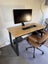 Home Office Desk with Steel frame and wood grain finish top Carousel 8