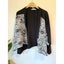 VIRTUELLE Size S/M Batwing Open Cardigan - Black & White Abstract Print Carousel 1