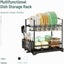 2-Tier Large Dish Drying Rack With Drainboard Utensil Holder Glass Hooks & Cu... Carousel 2