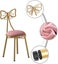 Pink Dressing Makeup Stool Bedroom Backrest Princess Chair Snap Deal Carousel 5