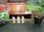 Three Chinese Deities Carved from Light Green Jade Standin on Wooden Bases. Carousel 1