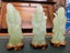 Three Chinese Deities Carved from Light Green Jade Standin on Wooden Bases. Carousel 3