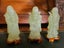 Three Chinese Deities Carved from Light Green Jade Standin on Wooden Bases. Carousel 6