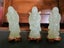Three Chinese Deities Carved from Light Green Jade Standin on Wooden Bases. Carousel 7