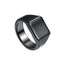 Plain Black men's signet ring with high polish finish "Anton" Carousel 3
