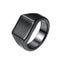 Plain Black men's signet ring with high polish finish "Anton" Carousel 1