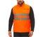 Mens Reversible High Visibility Zip Thru Vest Workwear Jacket in Fluro Orange Carousel 1