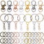 70Pcs/Set Swivel Snap Hook Key Rings With Chain Jump Rings For DIY Carousel 9