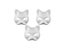 3PCS Therian Masks White Cat Masks Blank DIY Halloween Mask Animal Half Carousel 3