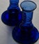 +++ BLUE ART GLASS (2) CANDLE STICKS +++ Carousel 3