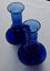 +++ BLUE ART GLASS (2) CANDLE STICKS +++ Carousel 2