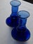 +++ BLUE ART GLASS (2) CANDLE STICKS +++ Carousel 4