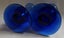 +++ BLUE ART GLASS (2) CANDLE STICKS +++ Carousel 5