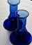 +++ BLUE ART GLASS (2) CANDLE STICKS +++ Carousel 7