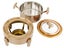 18cm Golden Hot Pot with Lid & Stand - Stainless Steel Food Warmer Carousel 5