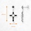 925 Sterling Silver Vintage Black Stone Cross Earrings Autumn For Women Carousel 2