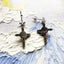 925 Sterling Silver Vintage Black Stone Cross Earrings Autumn For Women Carousel 5
