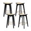 4X Bar Stools Rattan Counter Kitchen Dinning Chair Bamboo Saddle Black Carousel 1