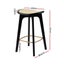 4X Bar Stools Rattan Counter Kitchen Dinning Chair Bamboo Saddle Black Carousel 2