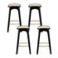 4X Bar Stools Rattan Counter Kitchen Dinning Chair Bamboo Saddle Black Carousel 3