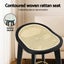 4X Bar Stools Rattan Counter Kitchen Dinning Chair Bamboo Saddle Black Carousel 5