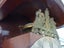 ORNATE DUTCH STYLE BRASS/WOOD WALL CLOCK. 8 DAY. Carousel 6