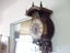 ORNATE DUTCH STYLE BRASS/WOOD WALL CLOCK. 8 DAY. Carousel 9