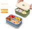 Elosung Gray Microwave Safe Silicone Lunch Box With 4 Compartments Airtight Bent Carousel 4