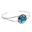 BBJ1205BG Paua Cuff Bangle Round Silvertone Boxed Carousel 1