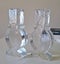 +++ GLASS (2) CANDLE HOLDERS +++ Carousel 5
