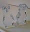 +++ GLASS (2) CANDLE HOLDERS +++ Carousel 13