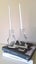 +++ GLASS (2) CANDLE HOLDERS +++ Carousel 2