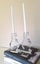 +++ GLASS (2) CANDLE HOLDERS +++ Carousel 11