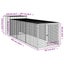 Chicken Cage With Run Anthracite 110x405x110 Cm Galvanised Steel Tonkbnk Carousel 2