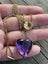 Antique 9CT Gold Amethyst Heart Necklace W/ Citrine Carousel 4