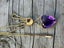 Antique 9CT Gold Amethyst Heart Necklace W/ Citrine Carousel 11