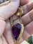 Antique 9CT Gold Amethyst Heart Necklace W/ Citrine Carousel 17