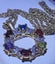 Genuine rare sapphire, garnet, peridot & sapphire 14kt gdp pendant & chain Carousel 1