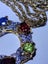 Genuine rare sapphire, garnet, peridot & sapphire 14kt gdp pendant & chain Carousel 2