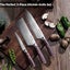 PAUDIN Kitchen 3pc Knife Set, Professional Kitchen Chef Knives with Wood Handle Carousel 5