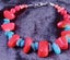 Genuine Red & pink coral, appetite & blue silicate bracelet Carousel 1