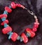 Genuine Red & pink coral, appetite & blue silicate bracelet Carousel 2