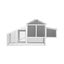 Chicken Coop Rabbit Hutch Large Wooden House Run Hatch Box Open Roof Carousel 6