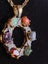 Genuine opal, garnet, pink coral, amethyst, blue & green jade, pendant Carousel 11