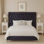 HEAD BOARD- CALIFORNIA KING SIZE (DAHLIA) BLACK VELVET Carousel 1